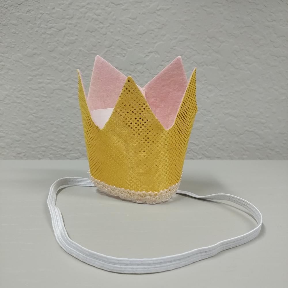 Gold Glitter Crown Headband Baby Toddler Princess Queen Birthday - Picture 3 of 8